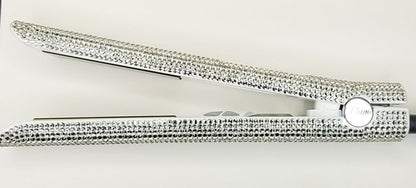 white rhinestone flat iron